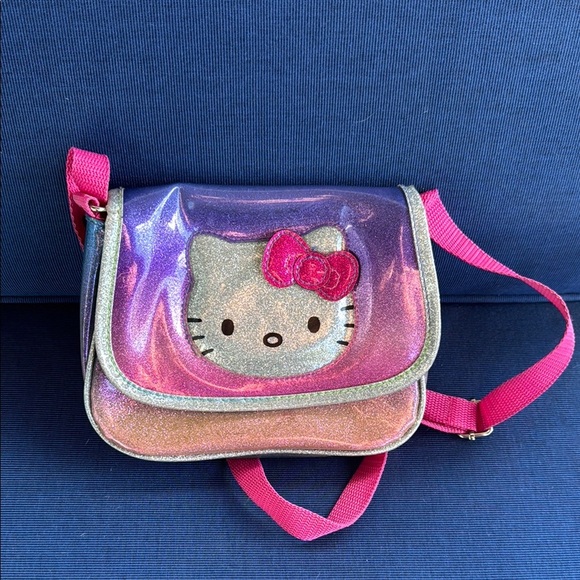 Hello Kitty Pink and Purple Crossbody Bag with Holographic Panel - Picture 1 of 3